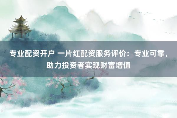 专业配资开户 一片红配资服务评价：专业可靠，助力投资者实现财富增值