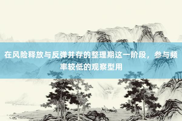 在风险释放与反弹并存的整理期这一阶段，参与频率较低的观察型用