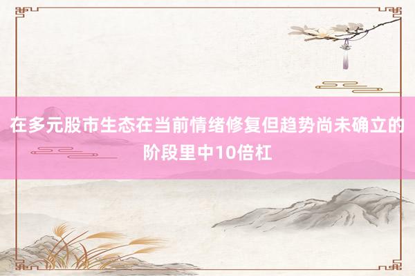 在多元股市生态在当前情绪修复但趋势尚未确立的阶段里中10倍杠