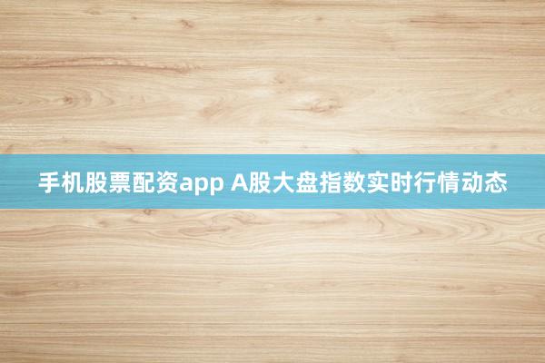 手机股票配资app A股大盘指数实时行情动态