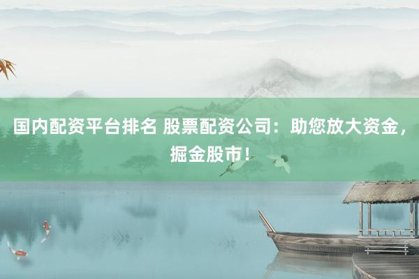 国内配资平台排名 股票配资公司：助您放大资金，掘金股市！