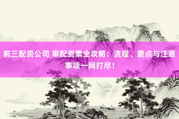 前三配资公司 审配资票全攻略：流程、要点与注意事项一网打尽！