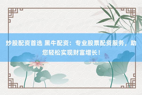 炒股配资首选 黑牛配资：专业股票配资服务，助您轻松实现财富增长！